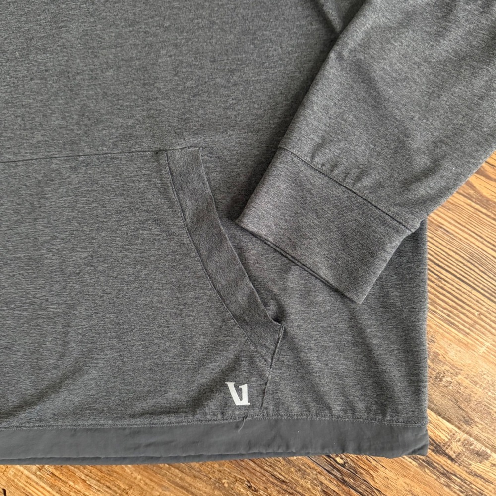 Vuori Strato Tech Performance Hoodie Mens Large Charcoal Heather Pullover - Picture 3 of 8